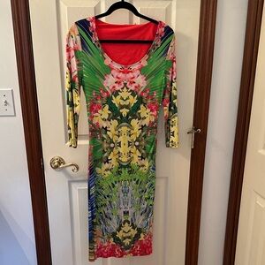 Elie Tahari Multicolor Long Sleeve Dress